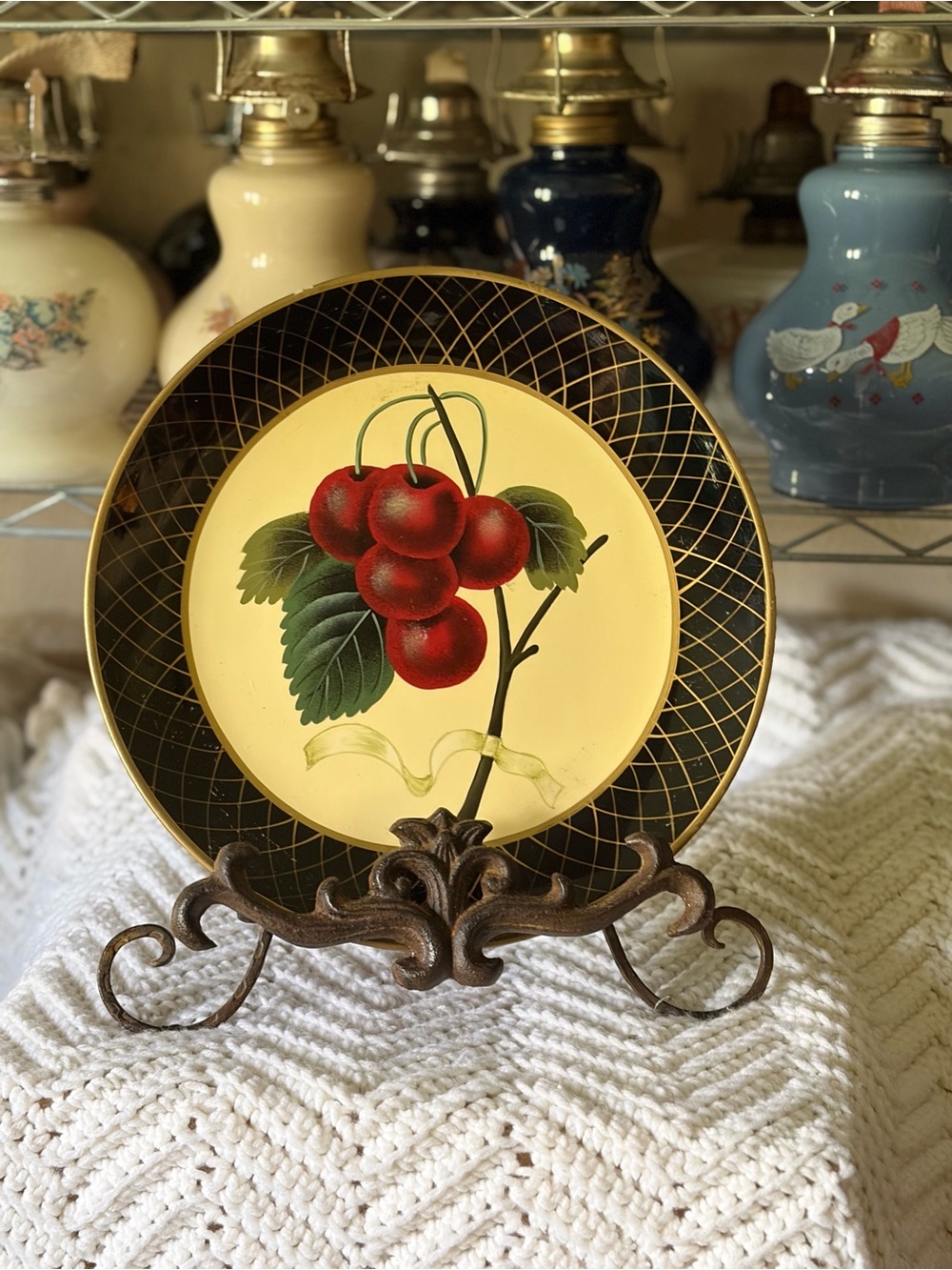 Raymond Waites Decorative
Wall Plate with Cherry Motif